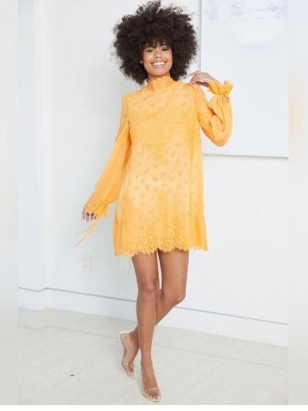Free People We Are HAH Mini Chemise Dress M Reversible Floral Mango Chiffon Lace